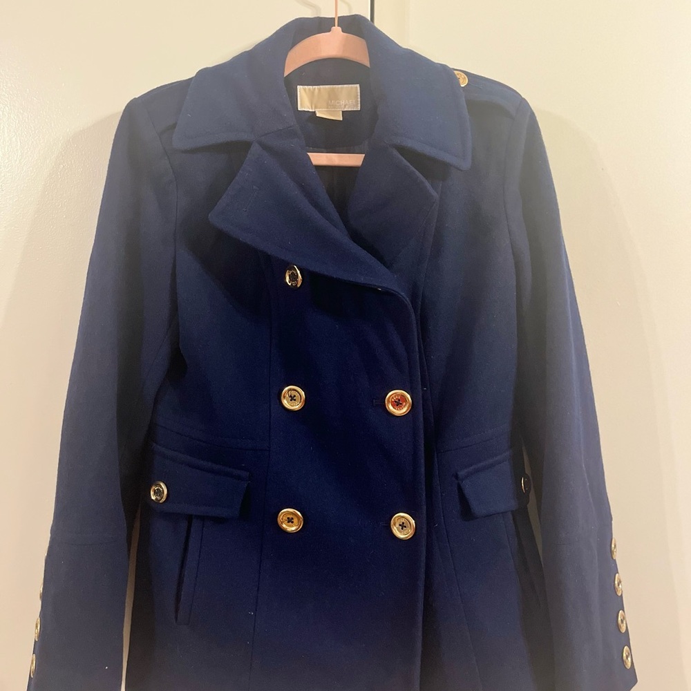 Elegant Navy Blue Women's Coat